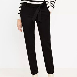 Black Devin Tie Waist Slim Pants - Loft
